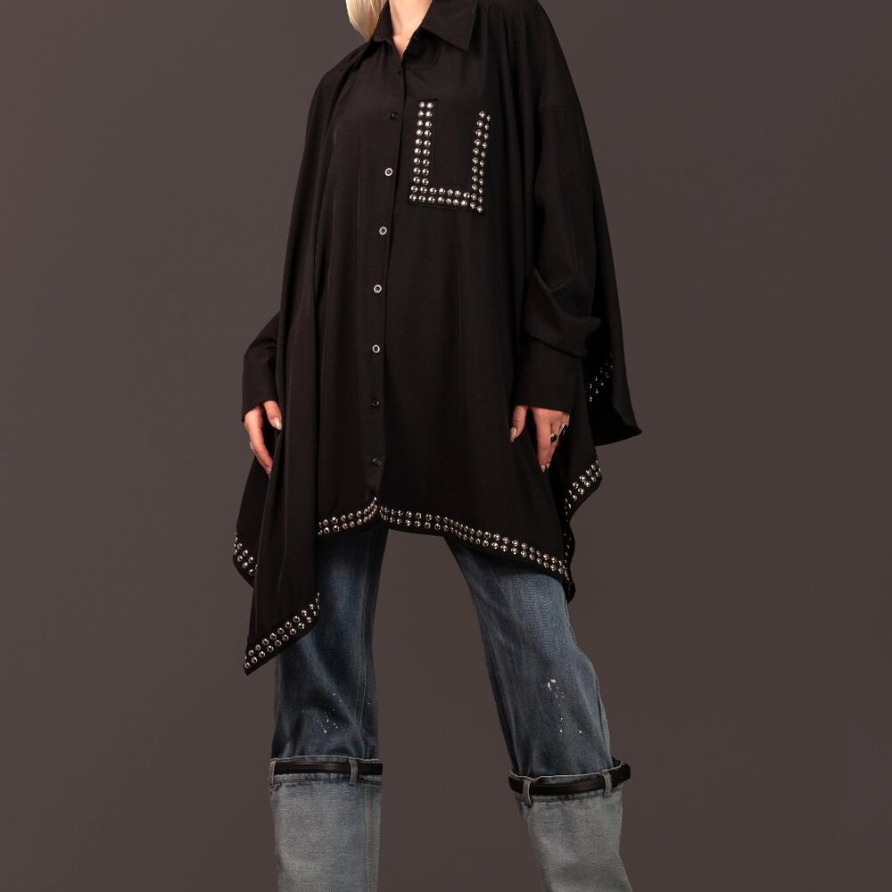 Kate Hewko Studded Batwing Button Up NWT OS